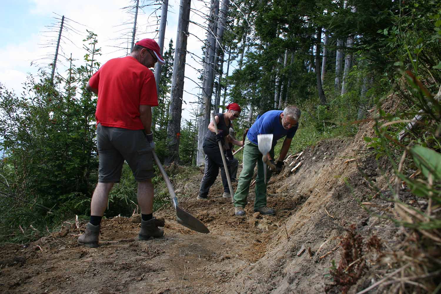 Bergwald Projekt – Das aktuelle Klima setzt dem Bergwald zu. Hitzesommer sind für die Bergwälder ein Stressfaktor. Herbststürme wüten in den Beständen. Die Freiwilligen des Bergwaldprojektes helfen mit, den Bergwald auch in dieser Situation zu pflegen und zu stärken.